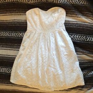 Strapless white dress